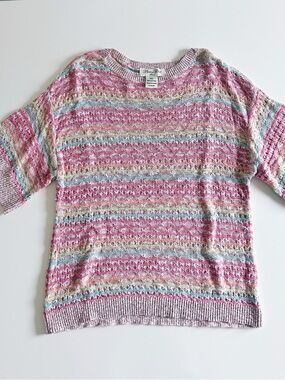 Brittany Black Petite Multi Color Crochet Top - PL